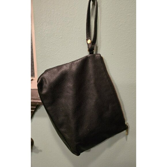 Steve Madden wristlet make-up makeup day bag black clutch logo inside - Picture 1 of 5